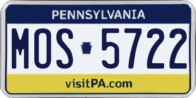 PA license plate MOS5722