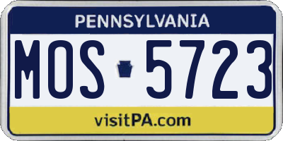 PA license plate MOS5723