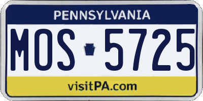 PA license plate MOS5725