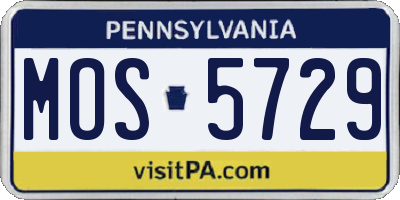 PA license plate MOS5729