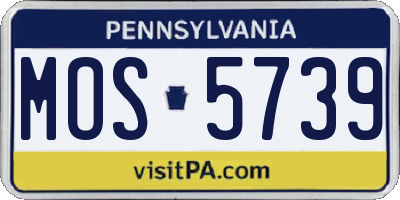 PA license plate MOS5739