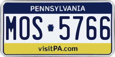 PA license plate MOS5766