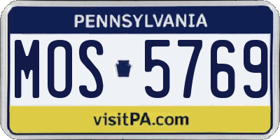 PA license plate MOS5769