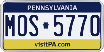 PA license plate MOS5770