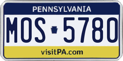 PA license plate MOS5780
