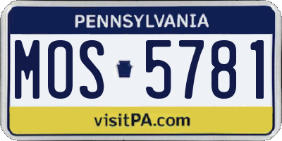 PA license plate MOS5781