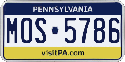 PA license plate MOS5786