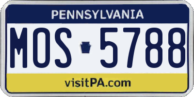 PA license plate MOS5788