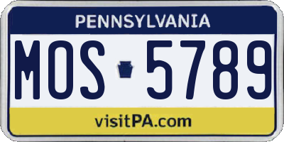 PA license plate MOS5789