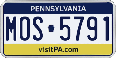 PA license plate MOS5791
