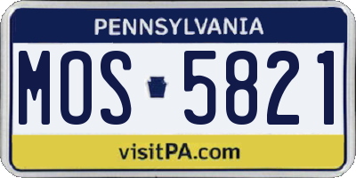 PA license plate MOS5821