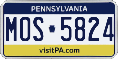 PA license plate MOS5824