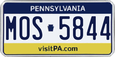PA license plate MOS5844
