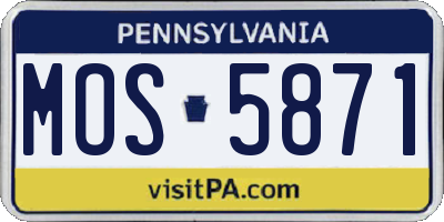PA license plate MOS5871