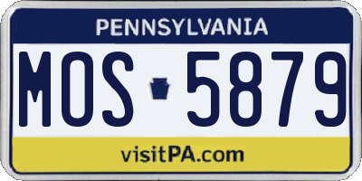 PA license plate MOS5879