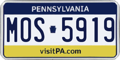 PA license plate MOS5919