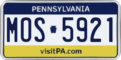 PA license plate MOS5921