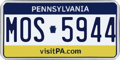 PA license plate MOS5944