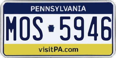 PA license plate MOS5946