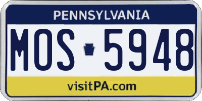 PA license plate MOS5948