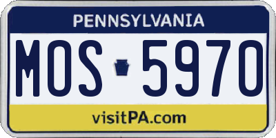 PA license plate MOS5970