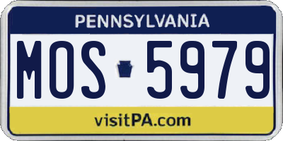 PA license plate MOS5979