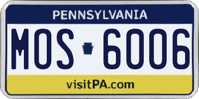 PA license plate MOS6006