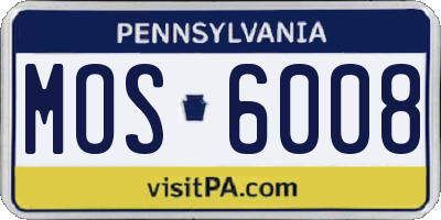PA license plate MOS6008