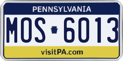 PA license plate MOS6013