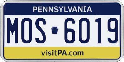 PA license plate MOS6019