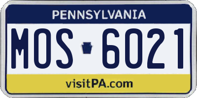 PA license plate MOS6021