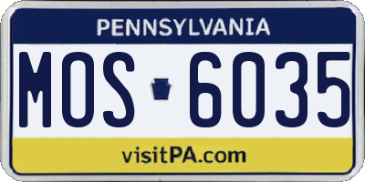 PA license plate MOS6035