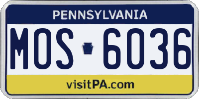 PA license plate MOS6036