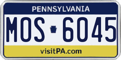 PA license plate MOS6045