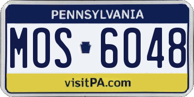 PA license plate MOS6048
