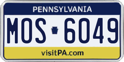 PA license plate MOS6049
