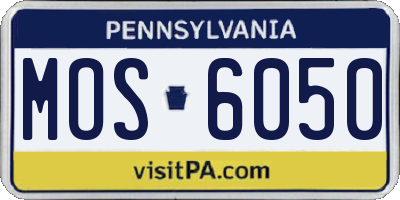 PA license plate MOS6050