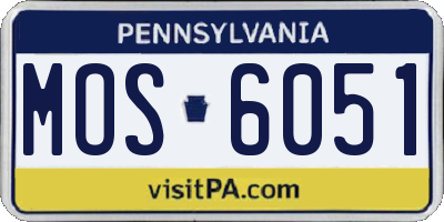 PA license plate MOS6051