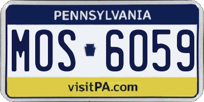 PA license plate MOS6059