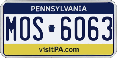 PA license plate MOS6063