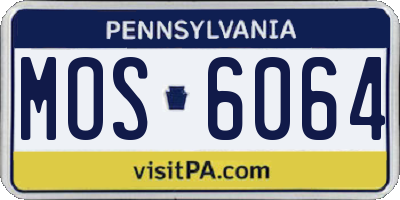 PA license plate MOS6064