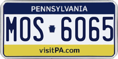 PA license plate MOS6065
