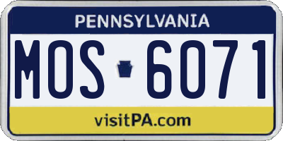 PA license plate MOS6071