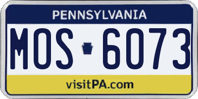 PA license plate MOS6073