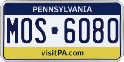 PA license plate MOS6080