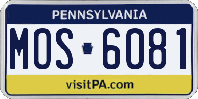 PA license plate MOS6081