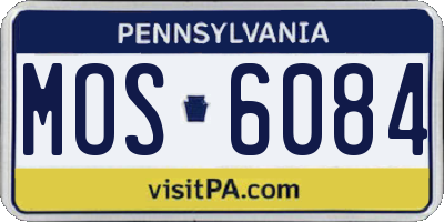 PA license plate MOS6084