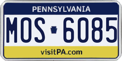 PA license plate MOS6085