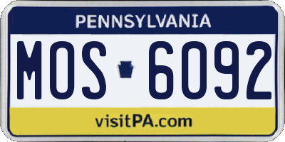 PA license plate MOS6092