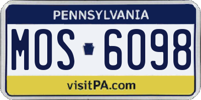 PA license plate MOS6098